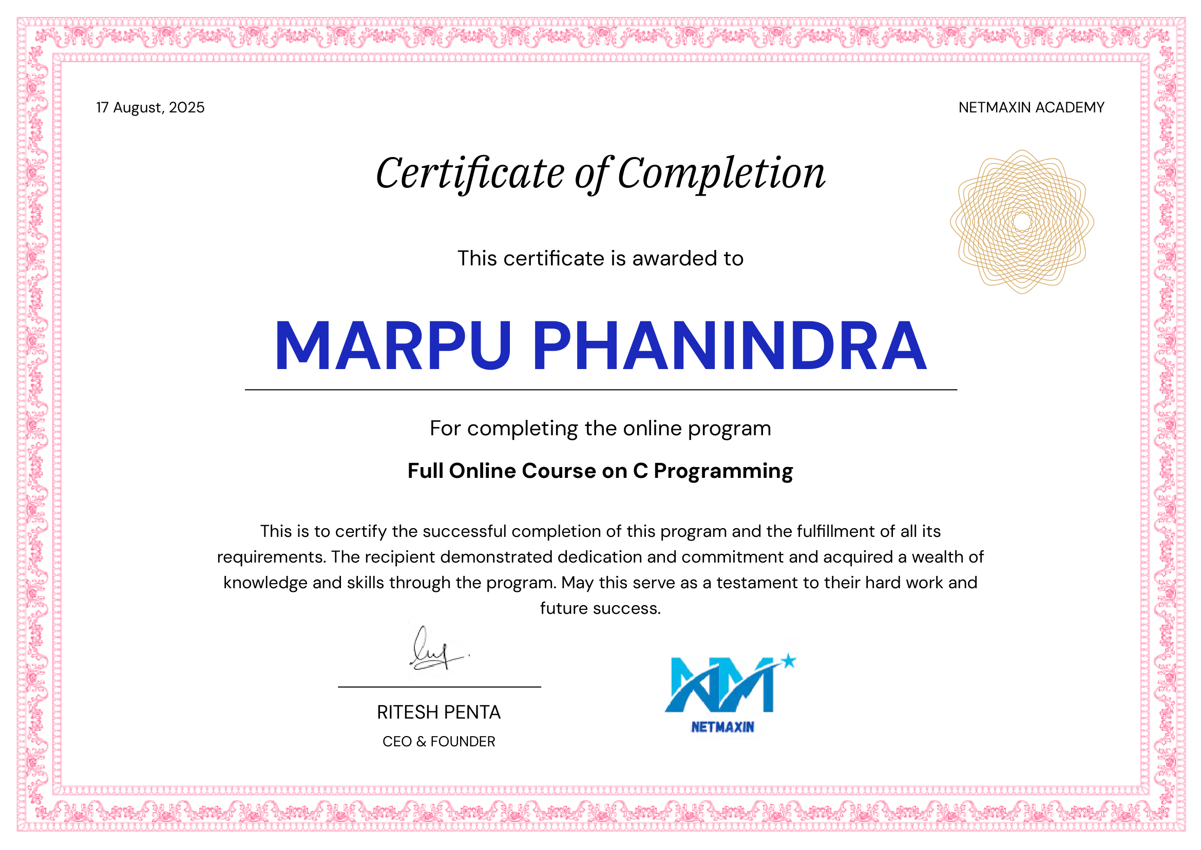 C Programming Certification