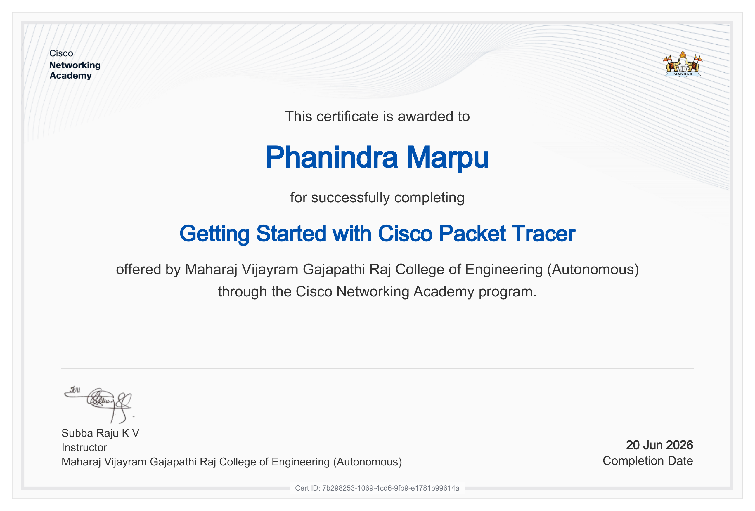 Getting Started with Cisco Packet Tracer Certificate