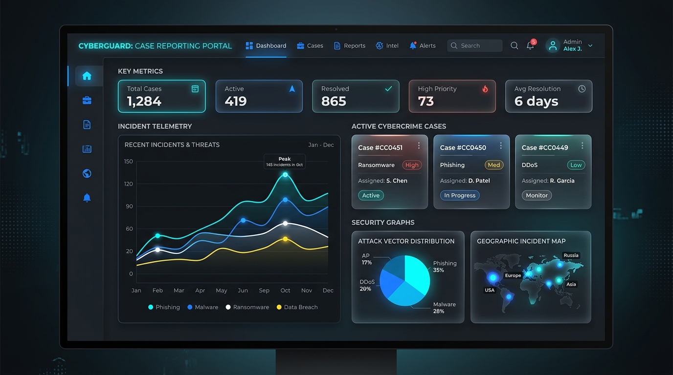 CyberCrime Case Reporting Portal UI Preview